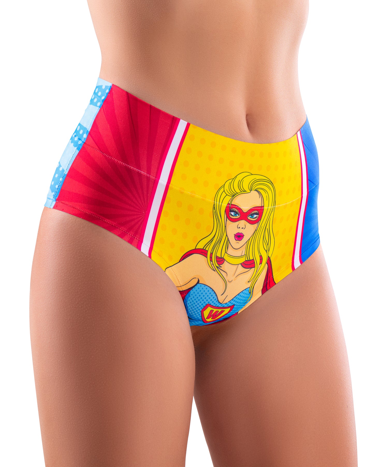 mememe COMICS - Wonder Girl - HIGH WAISTED BRIEF Panty for Women